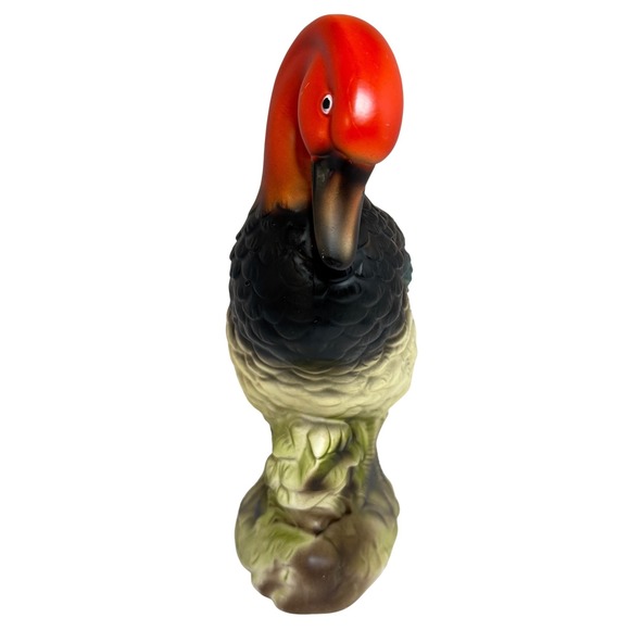 Duck Wales Redhead Ceramic Red Orange Black Green Japan Vintage - Picture 2 of 8